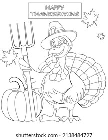 Thanksgiving Easy coloring book page for children