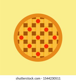 Thanksgiving element. vector illustration of homemade pies with pumpkin filling. great for bakery, pastry, confectionery menu design. good for homemade pies labels. comfort food concept.