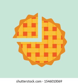 Thanksgiving element. vector illustration of homemade pies with pumpkin filling.