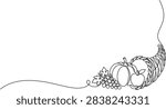 Thanksgiving elements featuring a cornucopia horn of plenty vector illustration