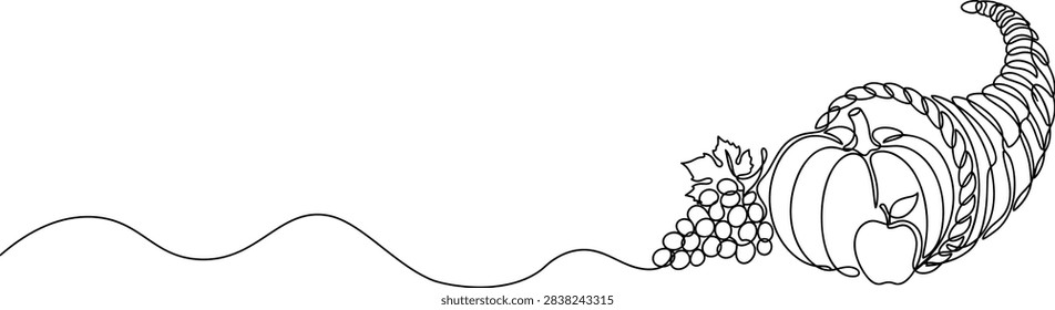 Thanksgiving elements featuring a cornucopia horn of plenty vector illustration