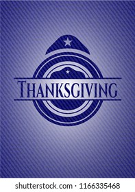 Thanksgiving emblem with jean high quality background