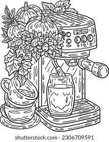 Thanksgiving Espresso Machine Isolated Adults 