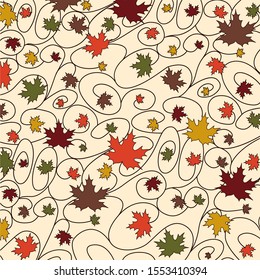 Thanksgiving fall leaf background in vector format.