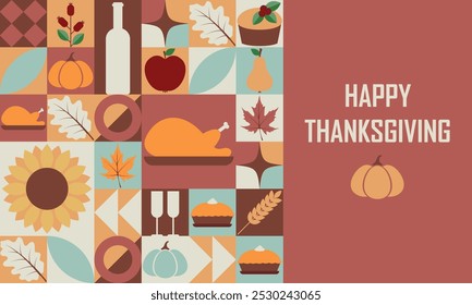 Thanksgiving Festive Fun: Template Design for Background, Banner, Card, Poster with Text. Vector EPS10 Illustration