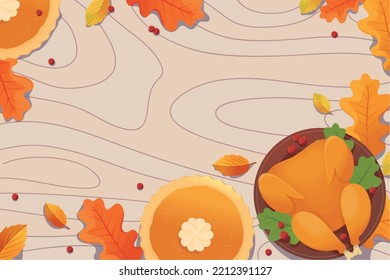 thanksgiving food autumn and leaves