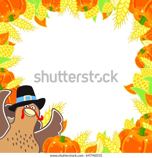 Thanksgiving Frame Turkey Stock Vector (Royalty Free) 64746010