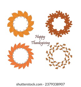 Thanksgiving frames vector illustration. Happy Thanksgiving day. Harvest festival. Thanksgiving greeting card design.	
