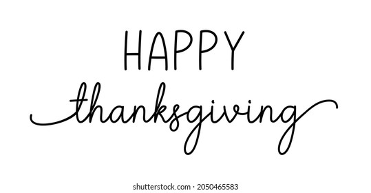 Thanksgiving. Give thanks hand drawn lettering for Thanksgiving Day. Vector illustration isolated on a white background. Thanksgiving design for cards, prints, invitations.