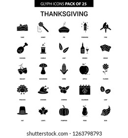 Thanksgiving  Glyph Vector Icon set
