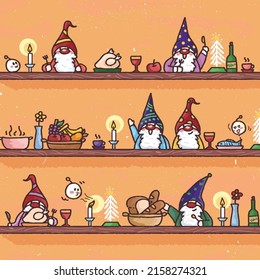 Thanksgiving Gnome Cute Vector Illustration 