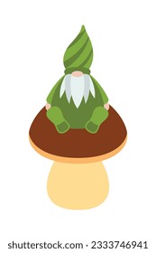 Thanksgiving gnomes illustration. Cute Cartoon fall gnomes isolated in white background.