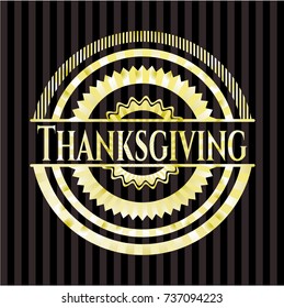 Thanksgiving golden emblem or badge