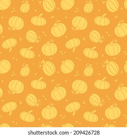 Thanksgiving golden pumpkins seamless pattern background