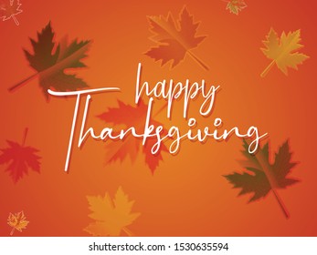 Thanksgiving Greeting background design with autumn leaves.