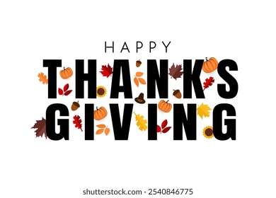 Thanksgiving greeting card or background. vector illustration.