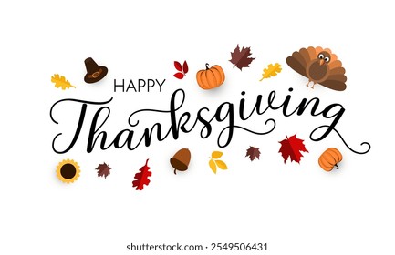 Thanksgiving-Grußkarte oder Hintergrund. Vektorgrafik.