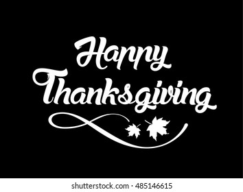 thanksgiving greeting card with happy lettering text vector illustration jpg flyer post web eps