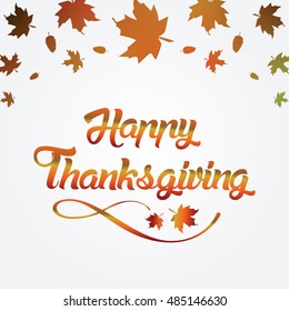 thanksgiving greeting card with happy lettering text vector illustration jpg flyer post web eps