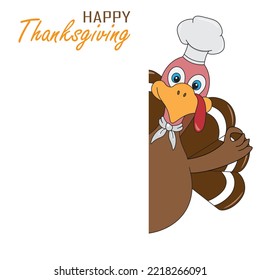 Thanksgiving Greeting Card. Turkey with frame for text