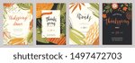Thanksgiving greeting cards and invitations. Vector illustration. 