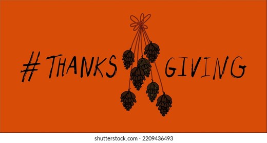 Thanksgiving greeting orange banner. Vector template for design