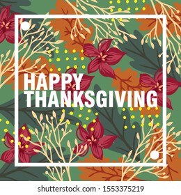 thanksgiving greetings card in autumn vintage theme