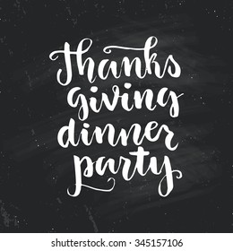Thanksgiving handdrawn lettering. Brush script written by hand with ink. Thanksgiving design for greeting card, flyer, banner, poster. Vector lettering collection.
