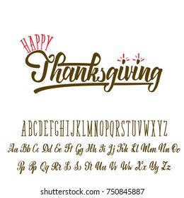 Thanksgiving handwritten latin alphabet, can be used for anything.