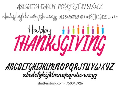 Thanksgiving handwritten latin alphabet, can be used for anything.