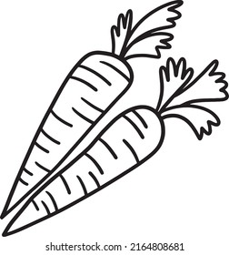 Thanksgiving Harvest Carrot Isolated Coloring