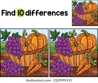 Thanksgiving Harvest Fruit Find The Differences