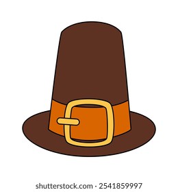 Thanksgiving hat coloring pages for kids. Trace and color Thanksgiving hat. Thanksgiving hat isolated on white background. Kindergarten and preschool worksheets printable for kids. 