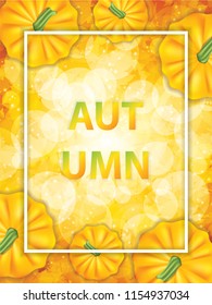 Thanksgiving holiday conceptual background.Autumn vector.Seasonal concept brochure.