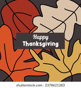 thanksgiving holiday poster, vector illustration in handdraw style. design for greeting card, banner, flyer, social media, web.