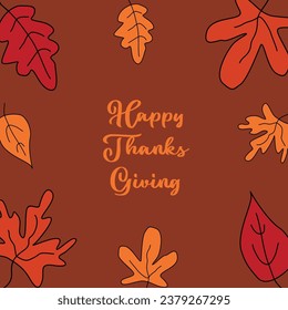 thanksgiving holiday poster, vector illustration in handdraw style. design for greeting card, banner, flyer, social media, web.