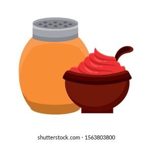 thanksgiving honey in preserve jar isolated icon vector illustration design