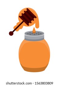 thanksgiving honey in preserve jar isolated icon vector illustration design