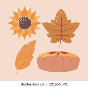 thanksgiving, icon collection flat style