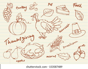 Thanksgiving Icon Doodle Vector Illustration