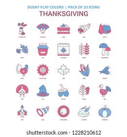 Thanksgiving  icon Dusky Flat color - Vintage 25 Icon Pack