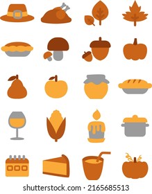 Thanksgiving icon pack, illustration, vector on a white background.