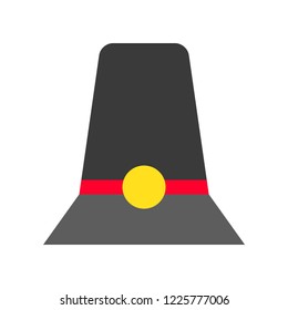 thanksgiving icon related set festive hat in flat design.