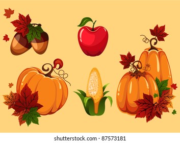 Thanksgiving icon set