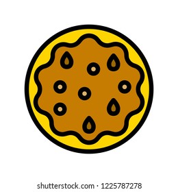 thanksgiving icon set, healthy snack flat icon editable outline.
