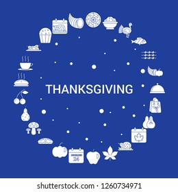 Thanksgiving  Icon Set. Infographic Vector Template