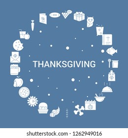 Thanksgiving  Icon Set. Infographic Vector Template