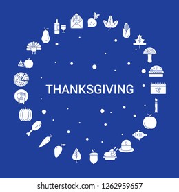 Thanksgiving  Icon Set. Infographic Vector Template
