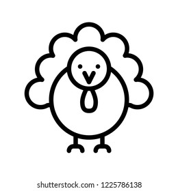 thanksgiving icon set turkey editable line design. isolated on white background