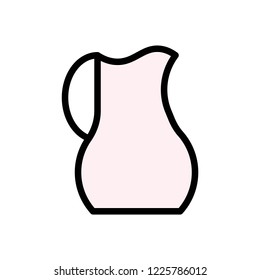 thanksgiving icon set, water jug flat icon editable outline.